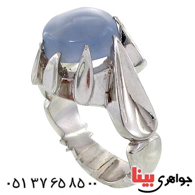 انگشتر عقیق یمنی کبود مردانه درشت مدل دور اشکی