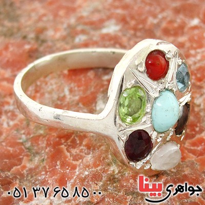 انگشتر چند جواهر زنانه بیضی _کد:10733