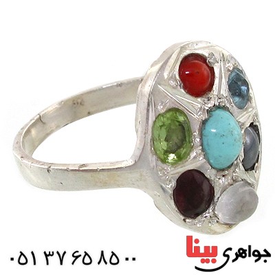 انگشتر چند جواهر زنانه بیضی _کد:10733