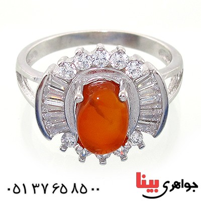 انگشتر عقیق یمنی زنانه مدل شیوا