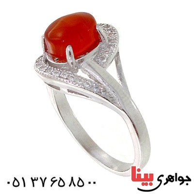 انگشتر عقیق یمنی زنانه مدل نیکو