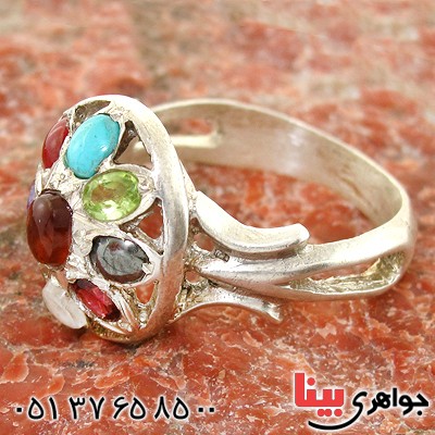 انگشتر چند جواهر مردانه نه نگین _کد:10745