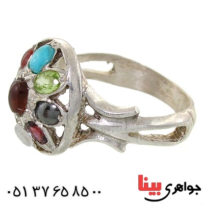 انگشتر چند جواهر مردانه نه نگین _کد:10745