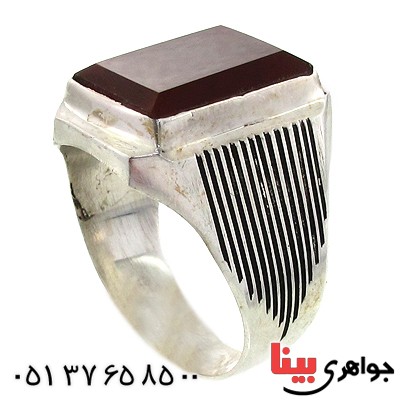 انگشتر عقیق قرمز مردانه درشت مدل پهلوان