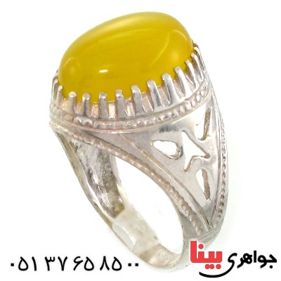 انگشتر عقیق شرف الشمس مردانه دور چنگی