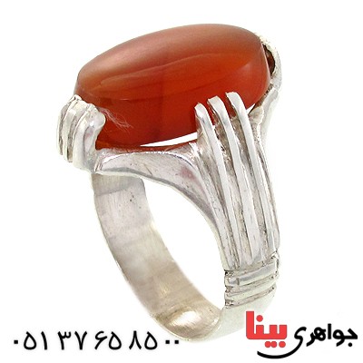 انگشتر عقیق یمنی مردانه درشت چهار چنگ
