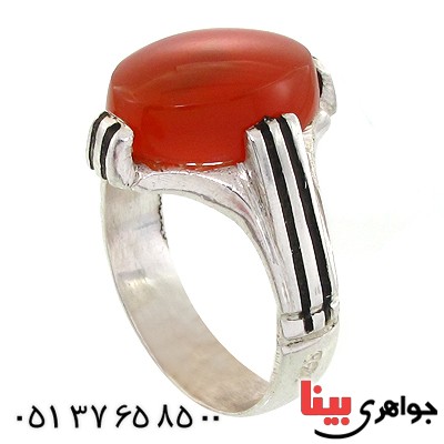 انگشتر عقیق یمنی مردانه چهار چنگ