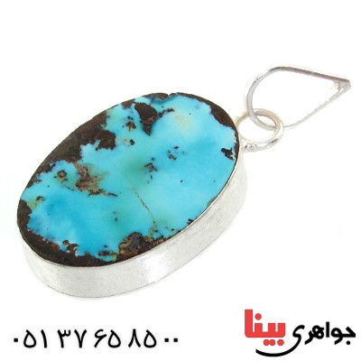 گردنبند فیروزه نیشابوری شجری دور ساده