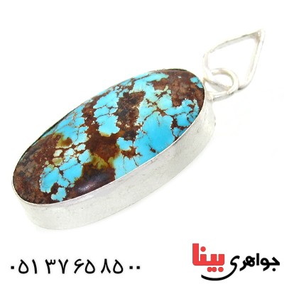 گردنبند فیروزه نیشابوری شجری دور ساده
