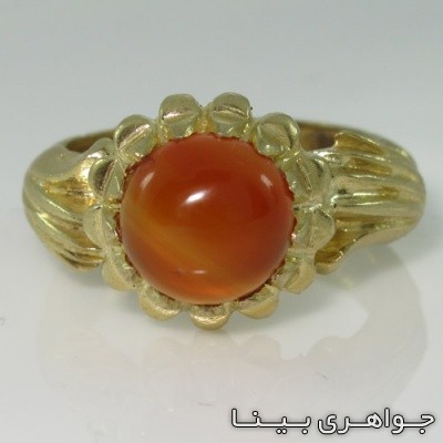 انگشتر عقیق فرم برنج طرح گل