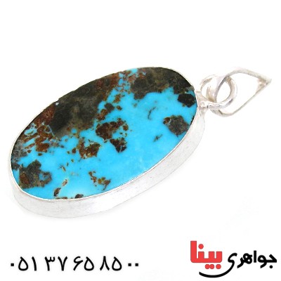 گردنبند فیروزه نیشابوری شجری دور ساده