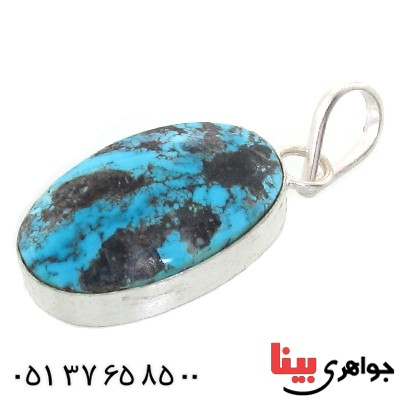 گردنبند فیروزه نیشابوری شجری دور ساده