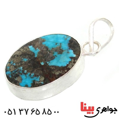 گردنبند فیروزه نیشابوری شجری دور ساده