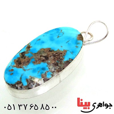 گردنبند فیروزه نیشابوری شجری درشت دور ساده