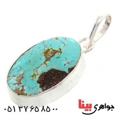 گردنبند فیروزه نیشابوری شجری دور ساده