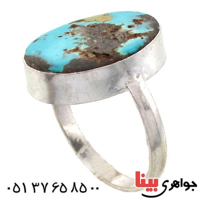 انگشتر فیروزه نیشاوری شجری خوشرنگ دور ساده