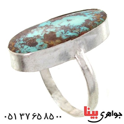 انگشتر فیروزه نیشابوری شجری درشت دور ساده