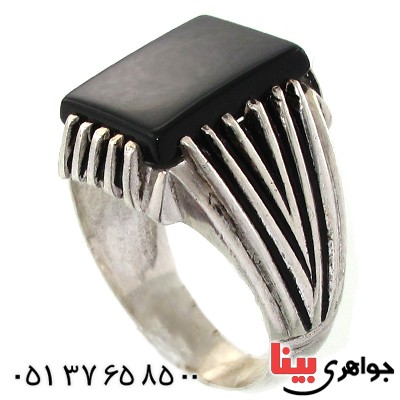 انگشتر عقیق سیاه (اونیکس) خراسانی مردانه درشت