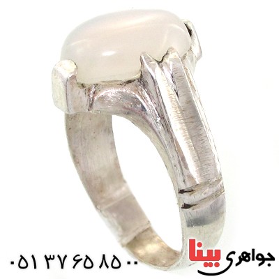 انگشتر عقیق سفید مردانه سنتی