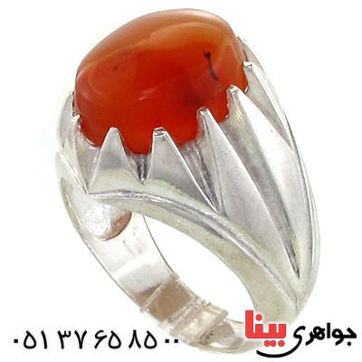انگشتر عقیق یمنی مردانه دور چنگی