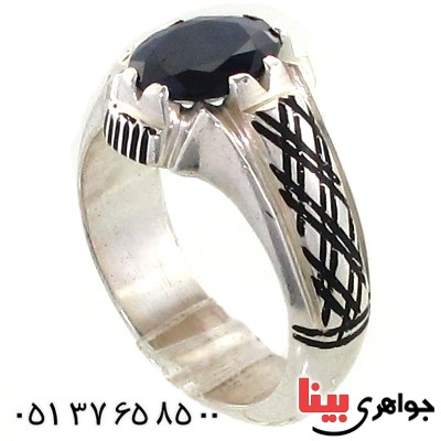انگشتر یاقوت کبود کلاسیک سوهانی