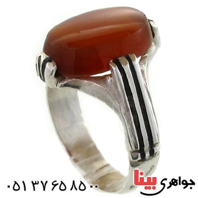 انگشتر عقیق یمنی درشت مردانه چهار چنگ