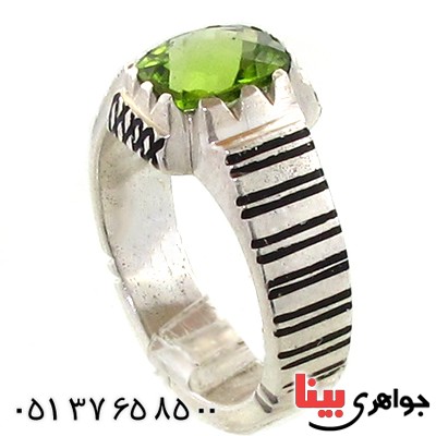 انگشتر زبرجد کلاسیک مدل خطوط