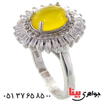 انگشتر عقیق شرف الشمس زنانه مدل خورشید