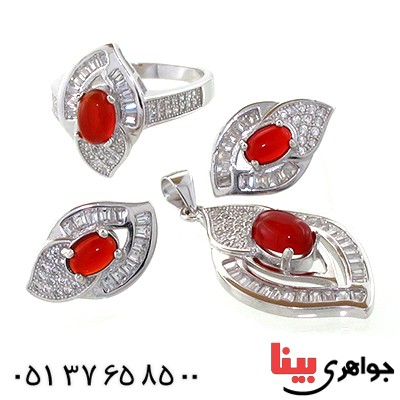سرویس عقیق یمنی زنانه مدل مجلسی