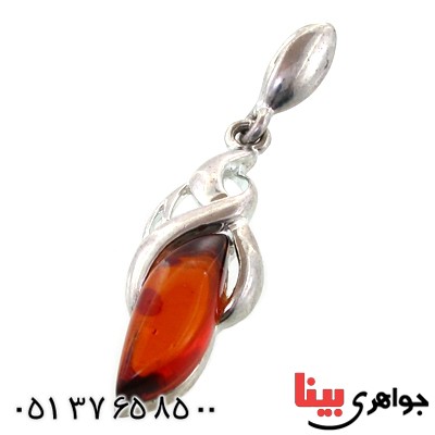گردنبند کهربا درجه یک مدل برگ