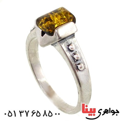 انگشتر کهربا درجه یک زنانه مدل عتیقه و قدیمی