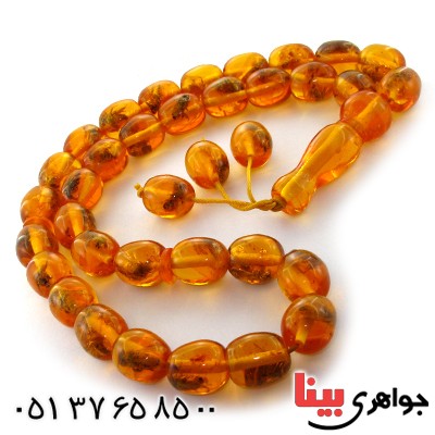تسبیح کهربا دکوری زنبوری بسیار درشت _کد:11033