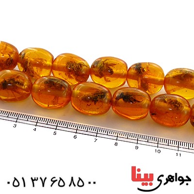 تسبیح کهربا دکوری زنبوری بسیار درشت _کد:11033