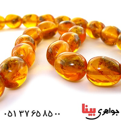 تسبیح کهربا دکوری زنبوری بسیار درشت _کد:11033