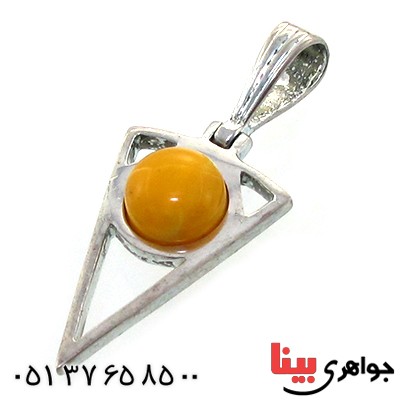 گردنبند کهربا زرد درجه یک مثلثی _کد:11103 گردنبند کهربا زرد درجه یک مثلثی _کد:11103