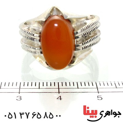انگشتر عقیق یمنی شرف الشمس مردانه اصیل _کد:1578