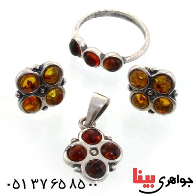 سرویس کهربا زنانه مدل عتیقه _کد:11106 سرویس کهربا زنانه مدل عتیقه _کد:11106