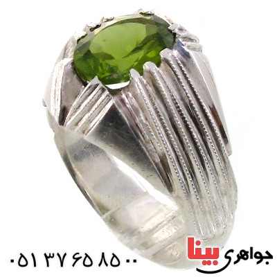 انگشتر زبرجد صاف مردانه مدل سه خط _کد:11107 انگشتر زبرجد صاف مردانه مدل سه خط _کد:11107