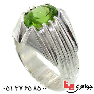 انگشتر زبرجد صاف مردانه خطی
