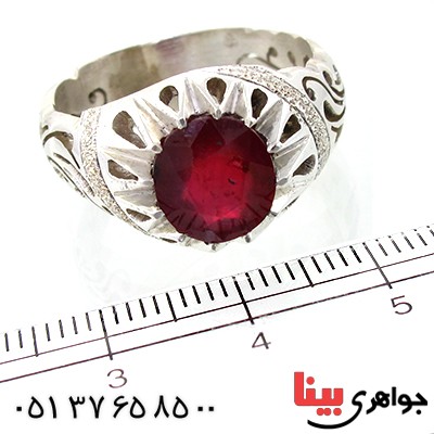 انگشتر یاقوت سرخ آفریقایی دانه اناری ناب مردانه _کد:1587