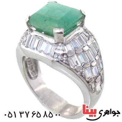انگشتر زمرد زنانه درشت پرنگین رادیوم لوکس
