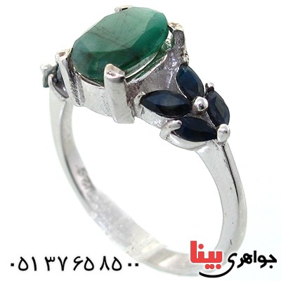 انگشتر چند جواهر زمرد و یاقوت زنانه رادیوم لوکس