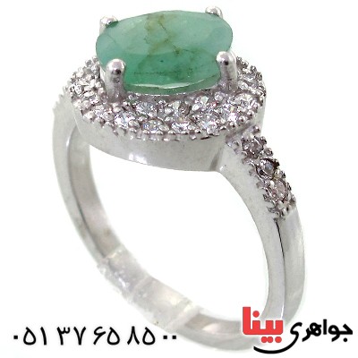 انگشتر زمرد زنانه خوشرنگ رادیوم لوکس
