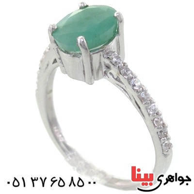 انگشتر زمرد زنانه شیک رادیوم لوکس مدل نگینی