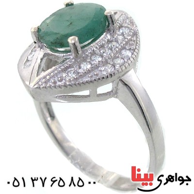 انگشتر زمرد زنانه رادیوم لوکس مدل چشمی