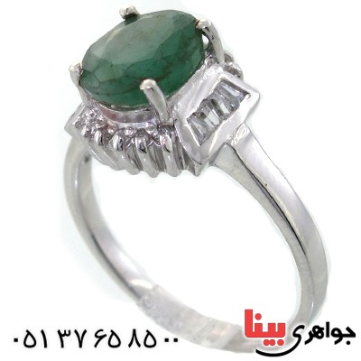 انگشتر زمرد زنانه رودیوم لوکس مدل پروانه