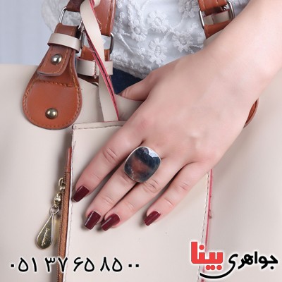 انگشتر یاقوت دو رنگ زنانه درشت سنگ درمانی