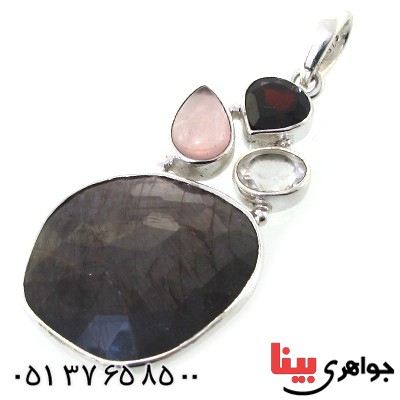 گردنبند چند جواهر زنانه درشت سنگ درمانی