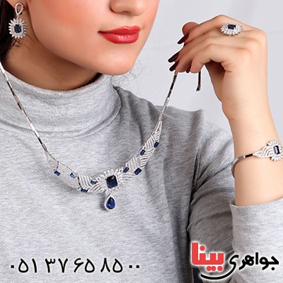 سرویس یاقوت کبود زنانه تایلندی فاخر مدل گلبرگی