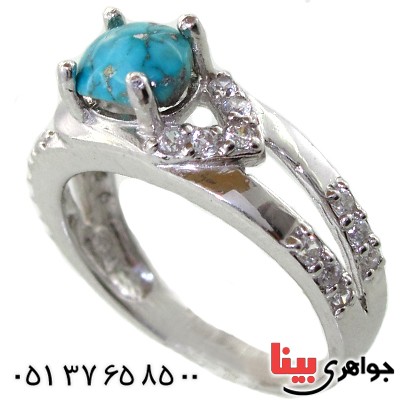 انگشتر فیروزه نیشابوری زنانه رادیوم لوکس مدل نگار